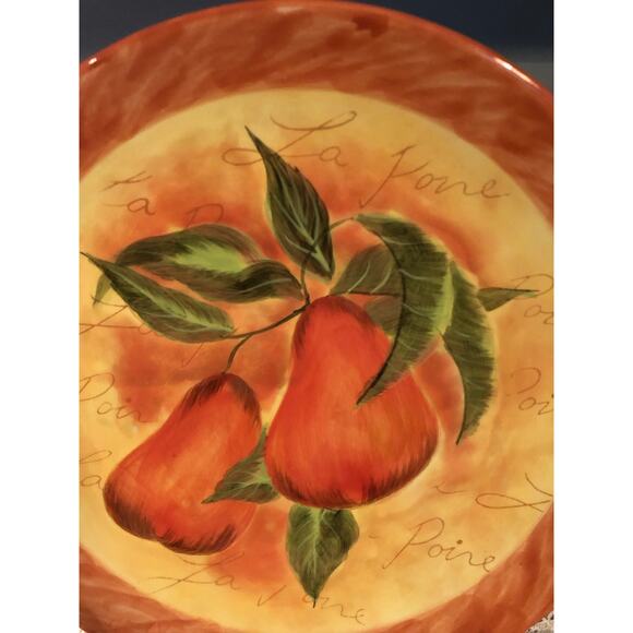 Tuscan Pear Serving Platter 11” . Certified International Susan Winget Ceramic - Picture 3 of 7